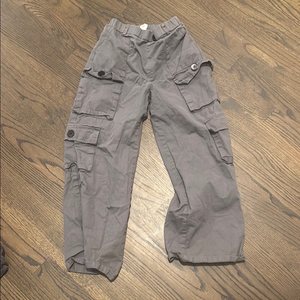 SHEIN Kids Casual Gray Cargo Pants